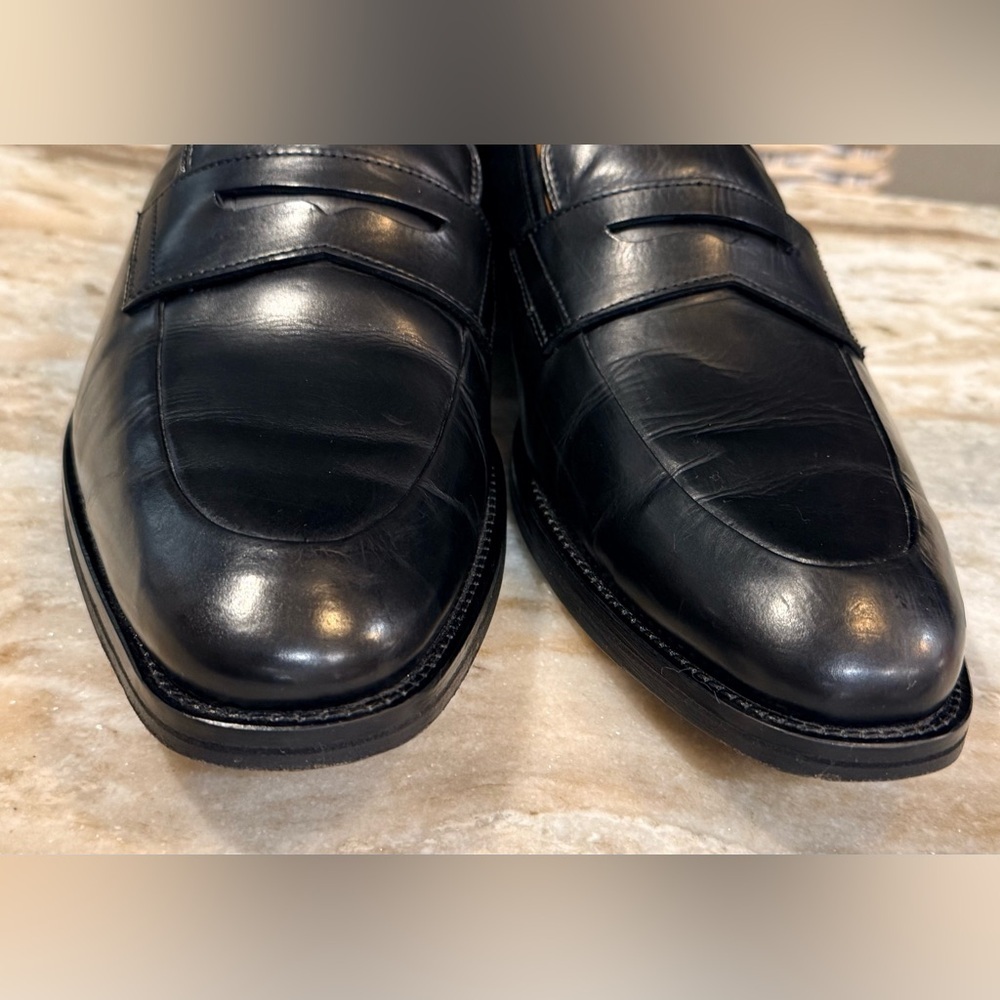 Men’s JOHNSTON & MURPHY Meade Penny black leather loafers- Size 10 - Picture 4 of 9